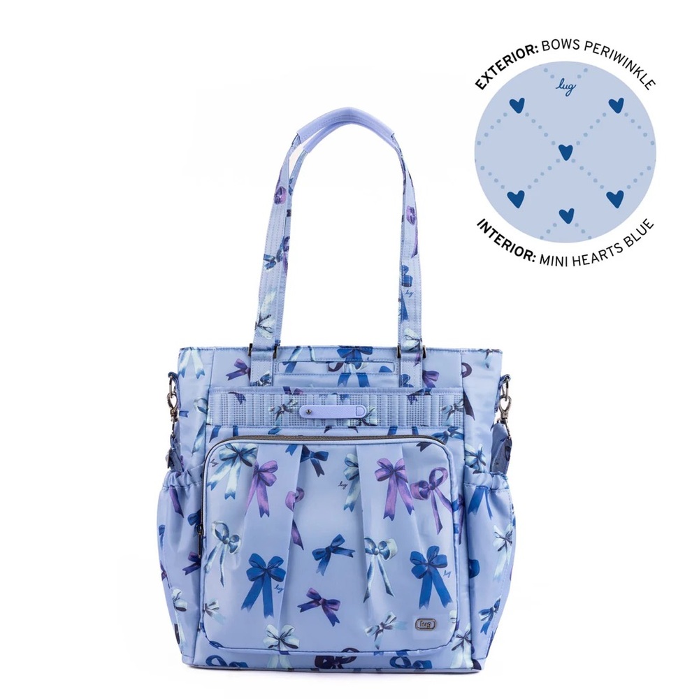 lug Bows Periwinkle Ace Tote - EUC